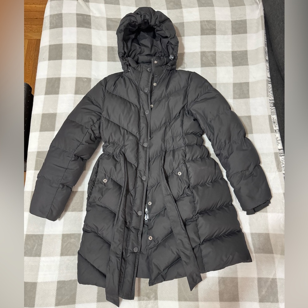 J Crew Women’s Dark Gray Full Length Puffer Jacket Medium - Picture 4 of 16